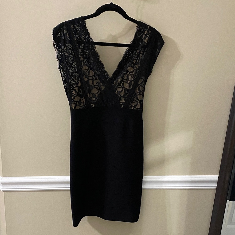 bebe Black Lace Mini Dress